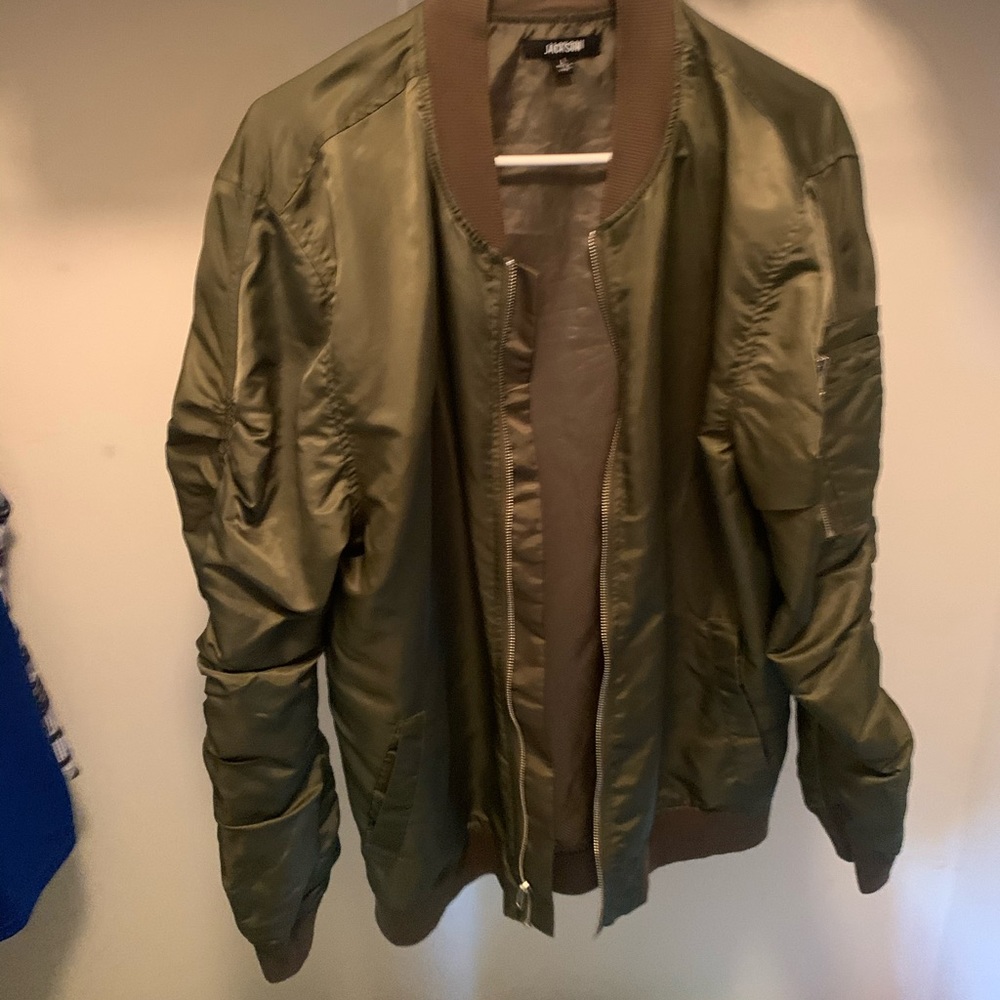 Men’s Large Jackson Olive Green Bomber Jacket